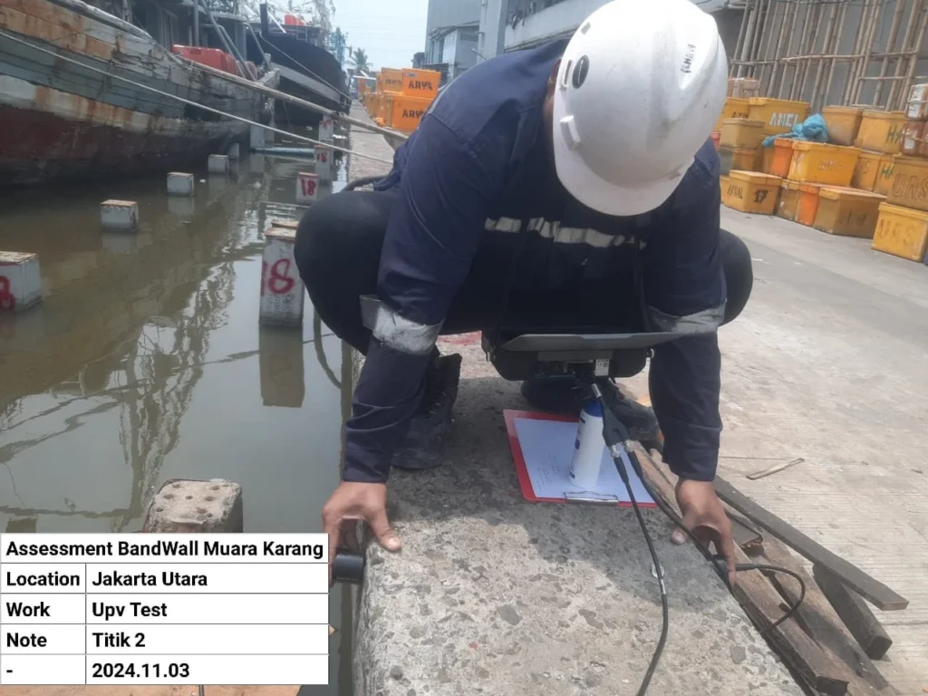 Pengujian UPV pada beton menggunakan alat ultrasonic pulse velocity