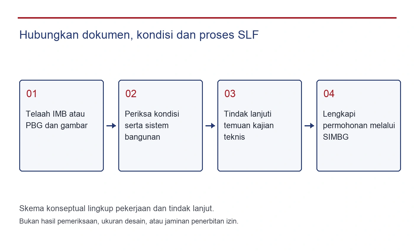 Hubungkan dokumen, kondisi dan proses SLF